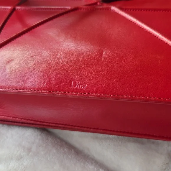 Dior Diorama Red Leather Shoulder/Crossbody Bag with Silver Hardware - Picture 7 of 10